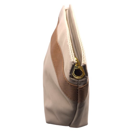 SALVATORE Ferragamo Parfums TAN Canvas TOILETRIES CASE Cosmetics Unisex! - Picture 4 of 9